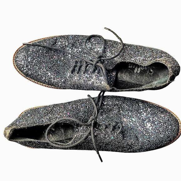 Shelly's London Emma Glitter Oxford Lace Up Shoes Size 7 - Picture 3 of 5
